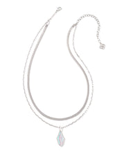 Load image into Gallery viewer, Kendra Scott Evelyn Silver Multi Strand Necklace in Rock Crystal Dichroic