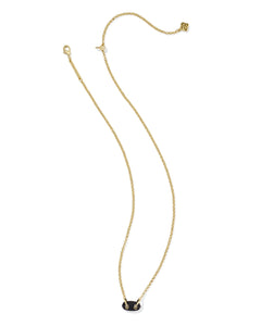 Kendra Scott Bailey Gold Pave Short Pendant Necklace in Black Crystal
