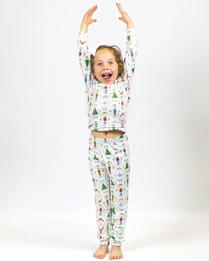Kid's Nutcracker Waltz Pajama Set - White