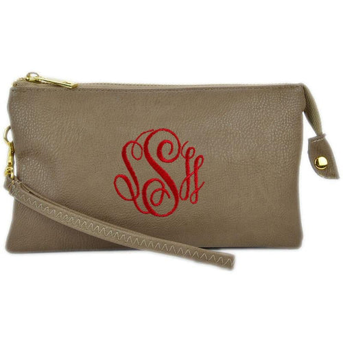 3 Compartment Crossbody/Wristlet- Khaki