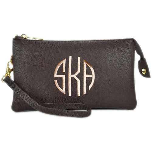 3 Compartment Crossbody/Wristlet- Coffee