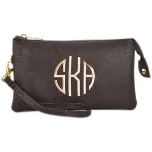 3 Compartment Crossbody/Wristlet- Coffee
