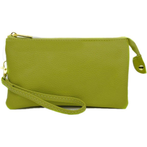 3 Compartment Crossbody/Wristlet- Light Olive