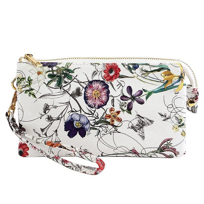 3 Compartment Crossbody/Wristlet- Flower