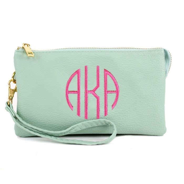 3 Compartment Crossbody/Wristlet- Mint
