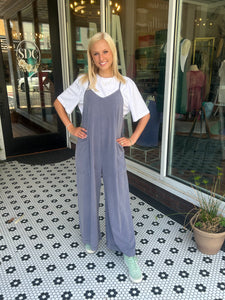 Free Spirit Wide Leg Jumpsuit - Crown Blue