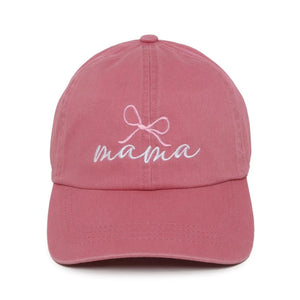 Embroidered Mama & Bow Baseball Cap