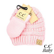 CC Baby Beanie & Glove Set - Pale Pink