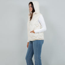 Load image into Gallery viewer, Chevron Quilted Puffer Vests - White