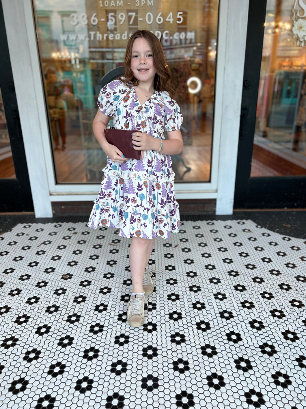 Lavender Floral Girl's Dress