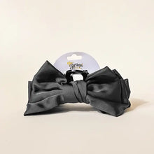 Load image into Gallery viewer, The Darling Effect Satin Bow Claw Clip - Black