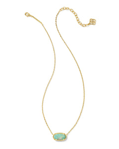 Kendra Scott Elisa Gold Pendant Necklace in Sea Green Chrysocolla