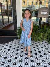 Load image into Gallery viewer, Blue Pleated Girl&#39;s Dress