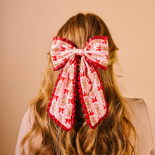 Load image into Gallery viewer, The Darling Effect Fancy Frills Hair Bow - Oh So Merry