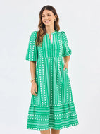 The Riley Dress - Heritage Stitch Green