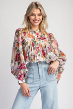Load image into Gallery viewer, Regina Vintage Floral Blouse - Rose