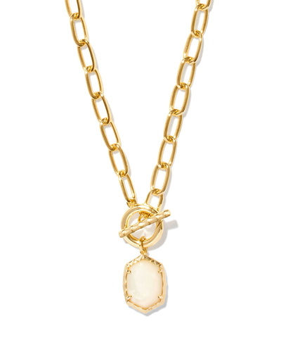 Kendra Scott Daphne Gold Chain Necklace in Ivory Mother of Pearl