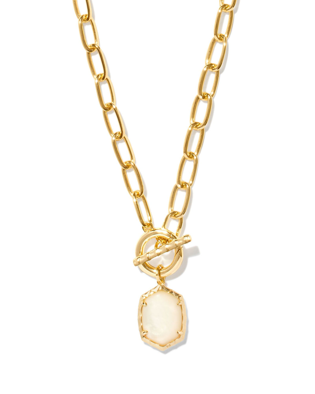Kendra Scott Daphne Gold Chain Necklace in Ivory Mother of Pearl