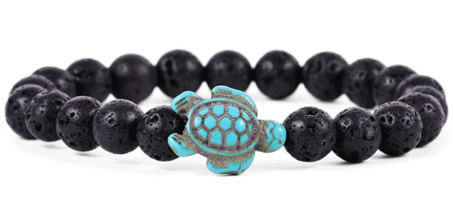 Fahlo Journey Sea Turtle Tracking Bracelet - Lava Stone
