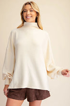 Load image into Gallery viewer, Carley Mock Neck Balloon Sleeve Top - Cream