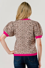 Load image into Gallery viewer, Valerie Cheetah Top - Pink Trim