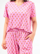Load image into Gallery viewer, Women's Alli Pajama Pants Set  - Floral Foulard Pink