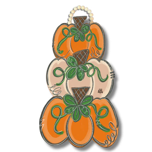 DK Designs Door Hanger - Tan Pumpkin Stack