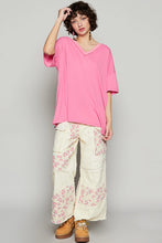 Load image into Gallery viewer, Mabel V-Neck Tee - Barbie Pink