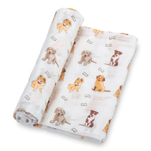 Load image into Gallery viewer, Woof Woof Muslin Swaddle Blanket