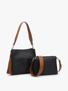 Lyla 2-in-1 Bucket Bag - Black/Brown