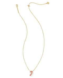 Kendra Scott Candy Cane Gold Short Pendant Necklace in Ivory Mother-of-Pearl