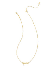 Load image into Gallery viewer, Kendra Scott Mama Script Gold Pendant Necklace in White Pearl