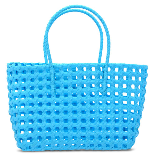 Large Woven Tote - Blue