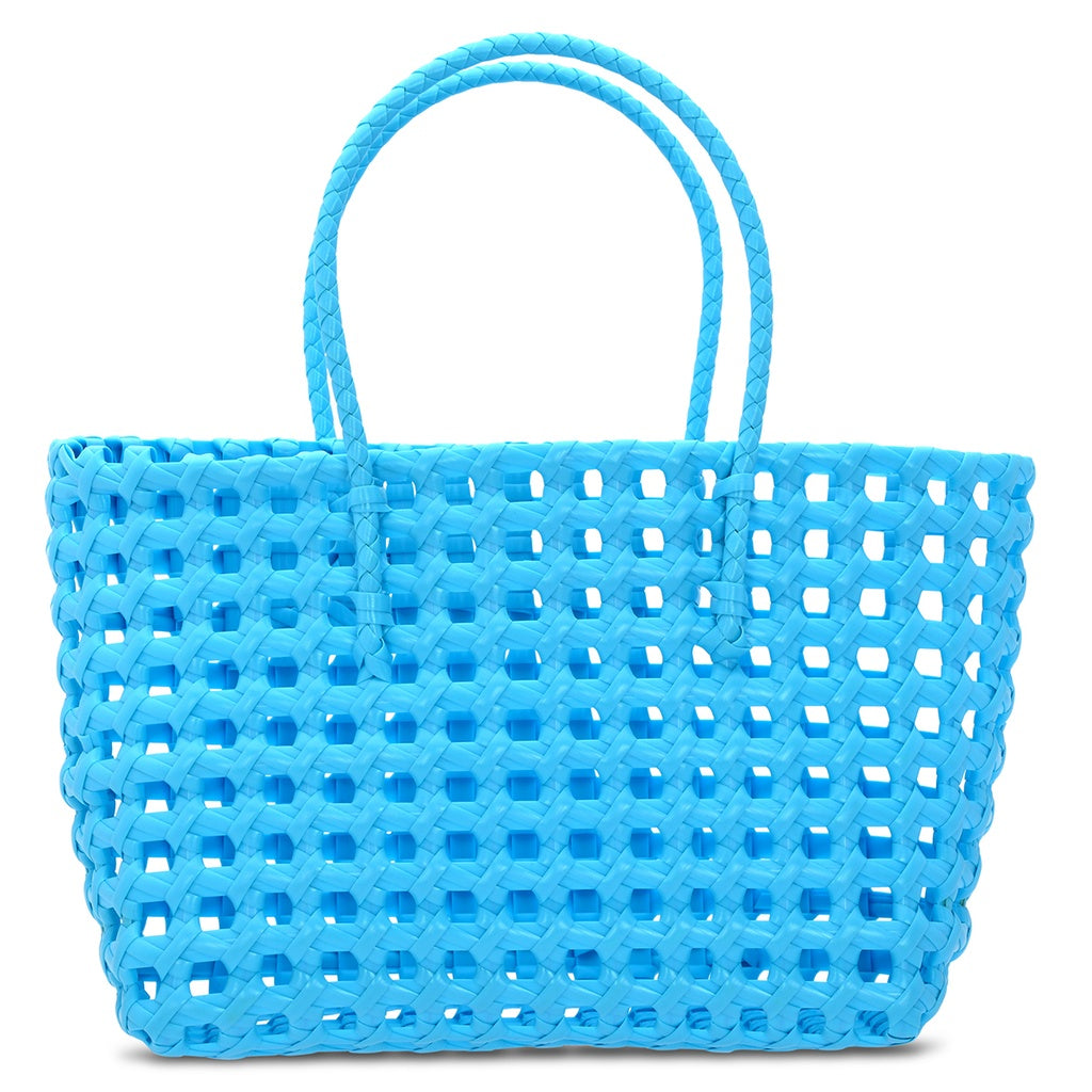 Large Woven Tote - Blue