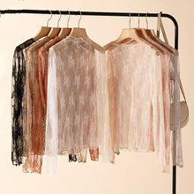 Load image into Gallery viewer, Veronica White Mesh Blouse - Long Sleeve Lace Top