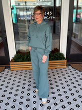 Load image into Gallery viewer, Risen Jeans - High Rise Relaxed Wide Leg Sweatpants - Forest