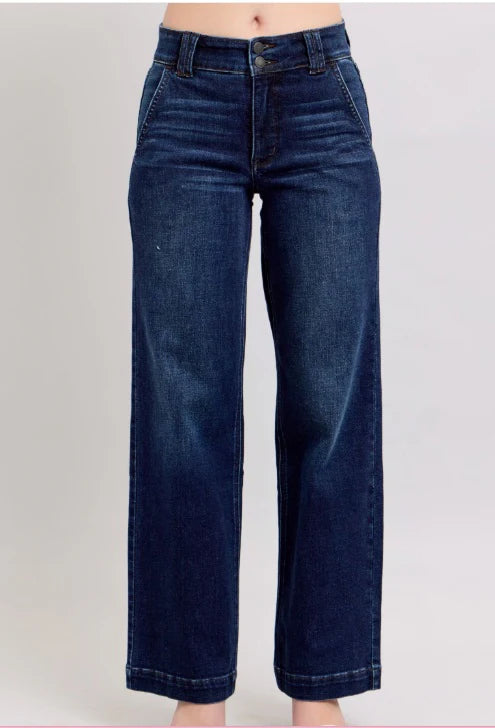 Judy Blue HW Dark Wash Wide Leg Jean