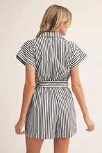 Load image into Gallery viewer, Saturdays Striped Romper - Black