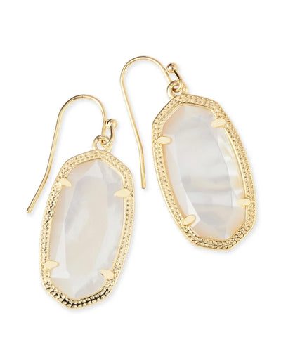 Kendra Scott Dani Gold Drop Earrings in Ivory Mother of Pearl