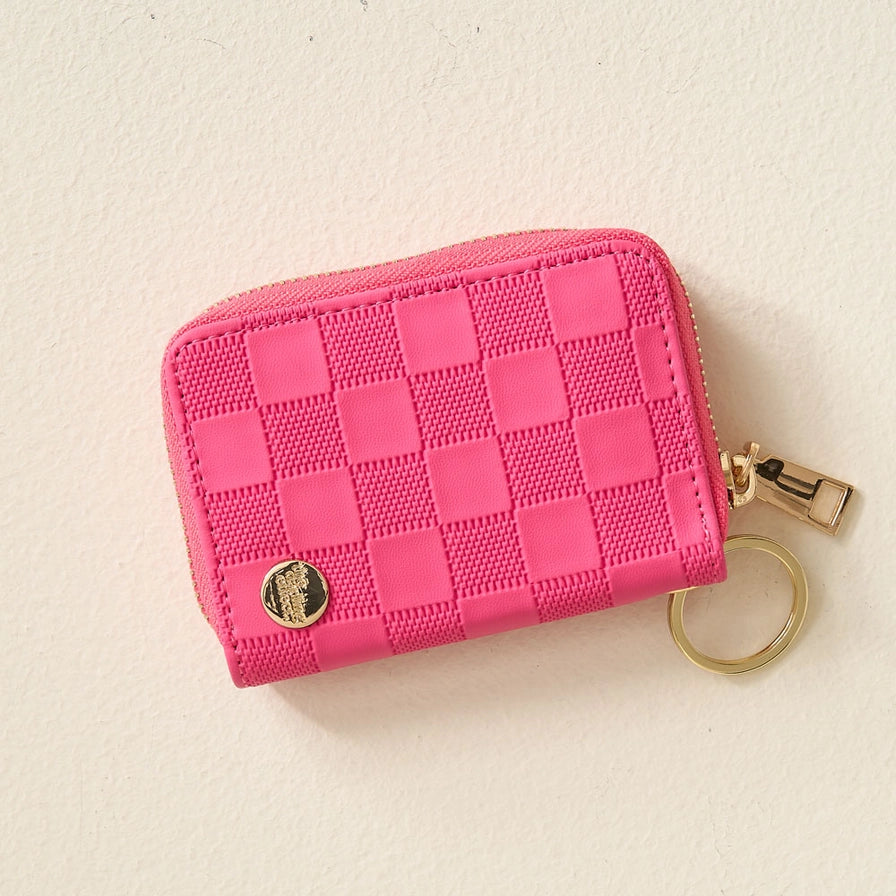 The Darling Effect Zip-Around Wallet - Hot Pink Check – Specialty ...