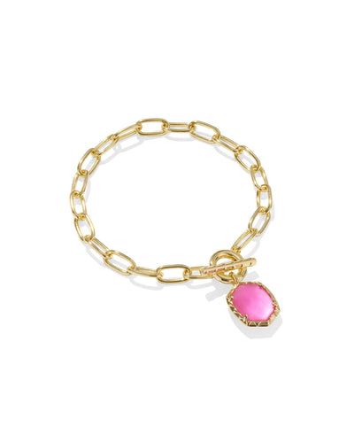 Kendra Scott Daphne Gold Link Bracelet in Azalea Illusion