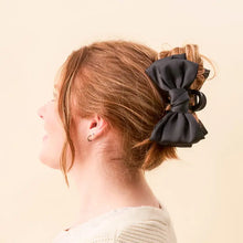Load image into Gallery viewer, The Darling Effect Satin Bow Claw Clip - Black