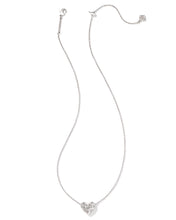 Load image into Gallery viewer, Kendra Scott Holland Silver Heart Short Pendant Necklace in White Crystal