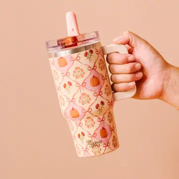 The Darling Effect Lifestyle Flip Straw Tumbler 20oz - Patchwork Pumpkins