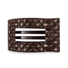 Load image into Gallery viewer, Large Teleties Quilted Flat Rectangle Hair Clip - Truly Taupe
