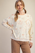 Load image into Gallery viewer, Printed Washed Terry Pullover - Vanilla