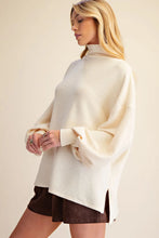 Load image into Gallery viewer, Carley Mock Neck Balloon Sleeve Top - Cream