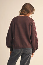 Load image into Gallery viewer, Gwen Floral Embroidered Sweater - Chocolate Berry