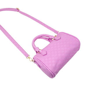 Checkered Children's Duffel Handbag - Lavender