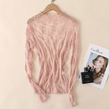 Load image into Gallery viewer, Veronica White Mesh Blouse - Long Sleeve Lace Top